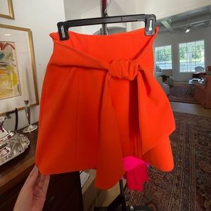 Alice and Olivia orange tie skirt